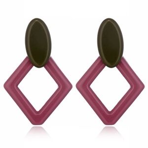 *ADENA* Purple x Green Fashion Acrylic Earrings